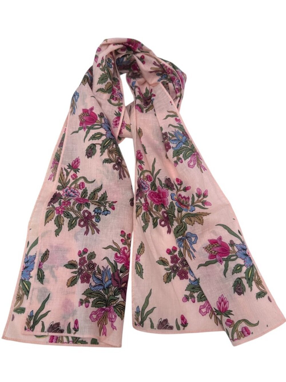 Echo French Country Floral Scarf Light Pastel Pink 57" long Oblong